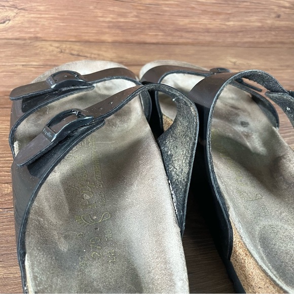 PAPILLIO Birkenstock Black Two Strap Sandals Slides Women’s Size 11 (42) Shoes - Picture 5 of 8
